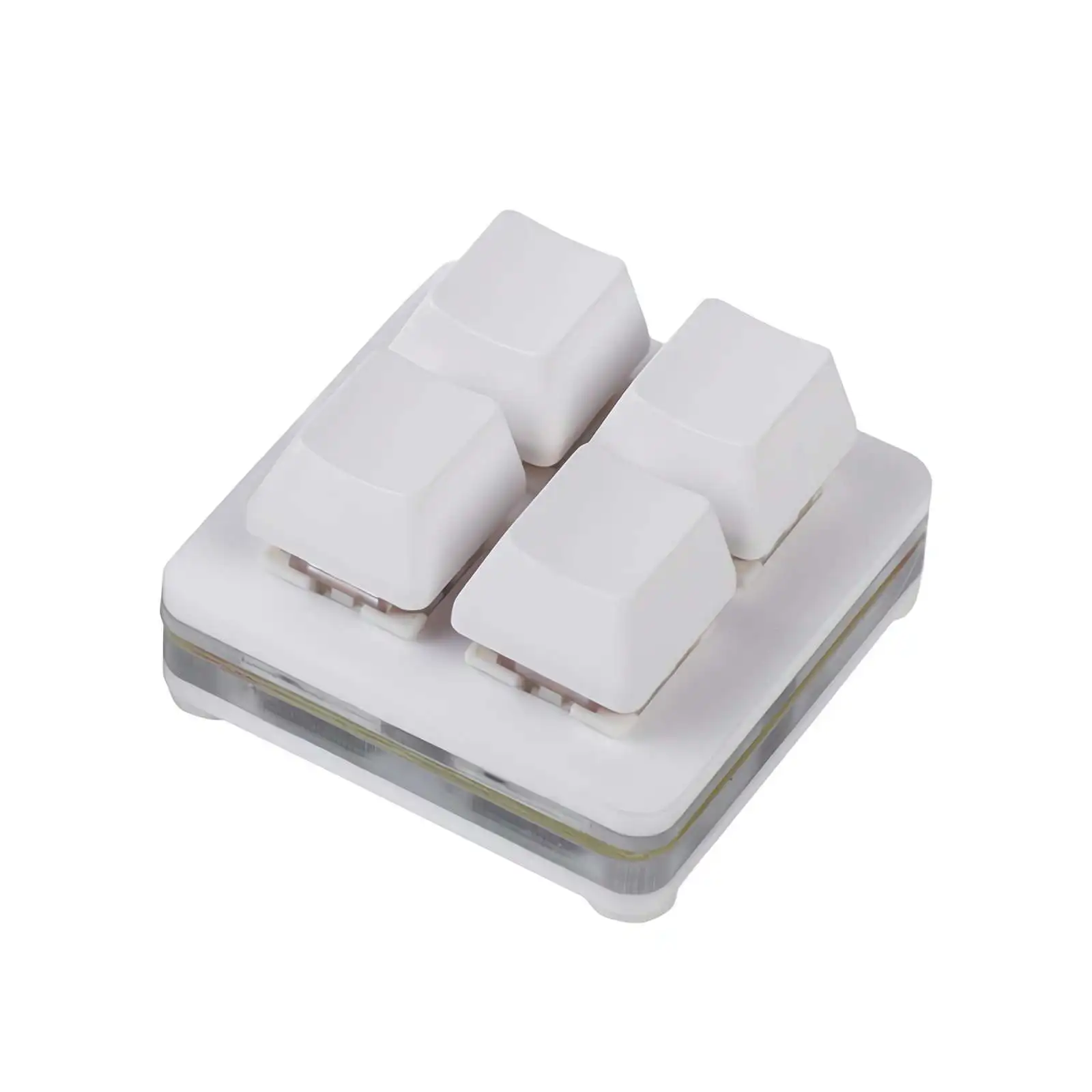 Mini Teclado Mecánico Macro Para Juegos (blanco, 4 Teclas), Control Multimedia Programable