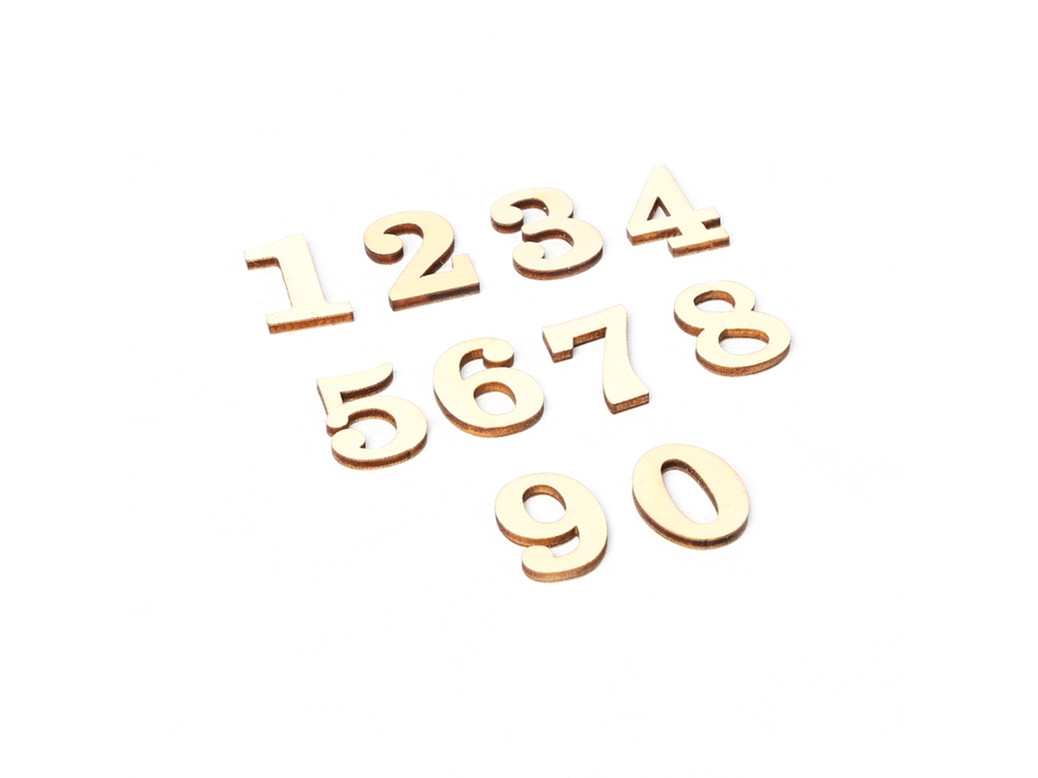 Pegatinas de números de madera Diy Zakka Jm01483 Decoración ambiental 0 9 10un