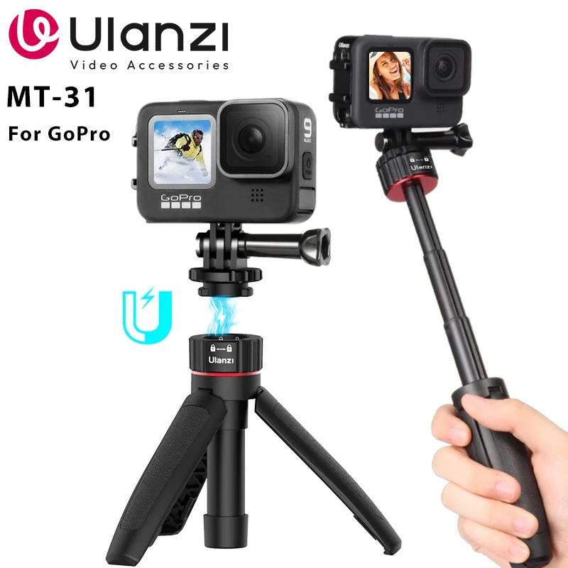 Mini trípode/monopié para cámaras de acción GoPro 12-6, Osmo Action, Insta360, Xiaomi Yi, accesorio de montaje MT-31