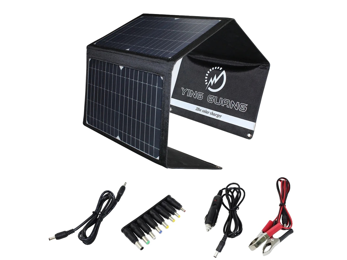 Panel solar portátil y plegable, potencia de salida de 28 W, cargador solar OEM de 28 W.