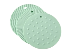 Juego de 3 tapetes aislantes redondos de silicona, antideslizantes, resistentes al calor y antiescaldaduras, ideales para la cocina, color verde Viewleaf