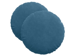 Cojines para asiento, 2 unidades, azul, Ø 40 x 13 cm, terciopelo HARLANV1