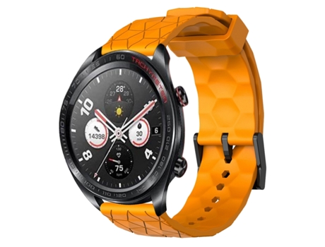 Correa de reloj inteligente para Honor Watch Dream de 22 mm de silicona de color sólido con patrón de fútbol (amarillo)