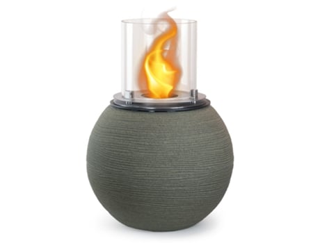 Chimenea de bioetanol brasero de jardín independiente para uso interior y exterior BOTTICELLI Sage Green d.40 x h54