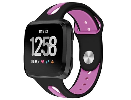 Correa Deportiva Silicona Bicolor para Fitbit Versa / Versa 2 / Lite CO-PHÉNIX ALCA10 Morado y Negro