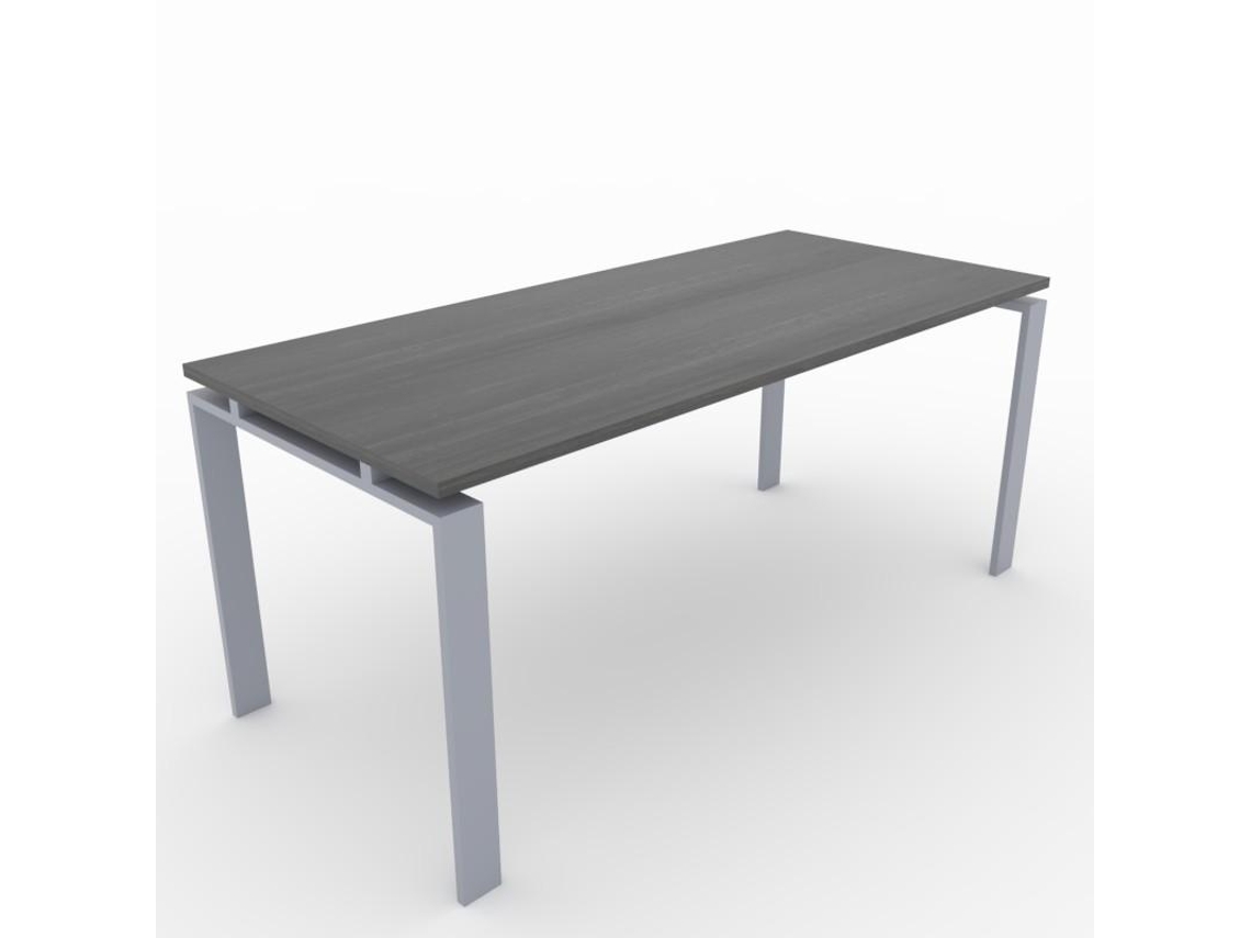 Mesa/Escritorio para teletrabajo, Oficina y hogar. Estructura Abierta Color Gris Plata. Tablero color Roble Azabache. Fabricado en España. (140x60cm). OFICIT