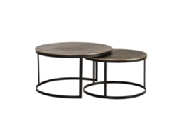 Mesa de Centro con Tapa en Bronce y Patas en Metal Dorado GINER Y COLOMER