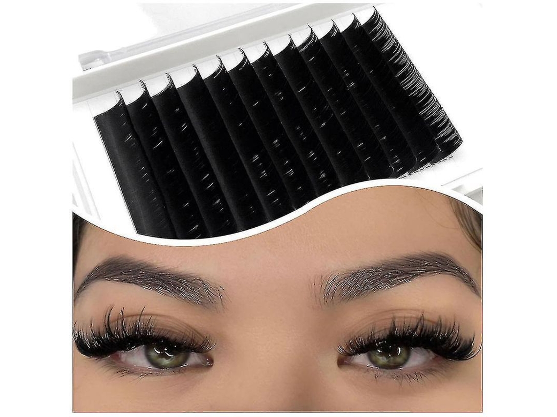 Extensiones De Pestañas Coreanas Mega Volume Auto-fanning Lc Curl De 8 Mm (0,15 Pbt) De Fácil Aplicación