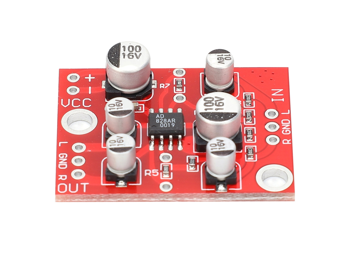 Módulo De Placa Amplificada Ad828 Pré-amplificador Op Amp De Áudio Componentes Eletrónicos Dc5-15v