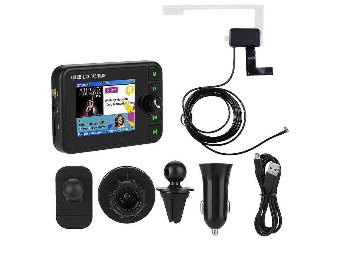 Radio para coche + Adaptador de radio Reproductor de MP3 Receptor de música, Radio digital portátil GOKOCO