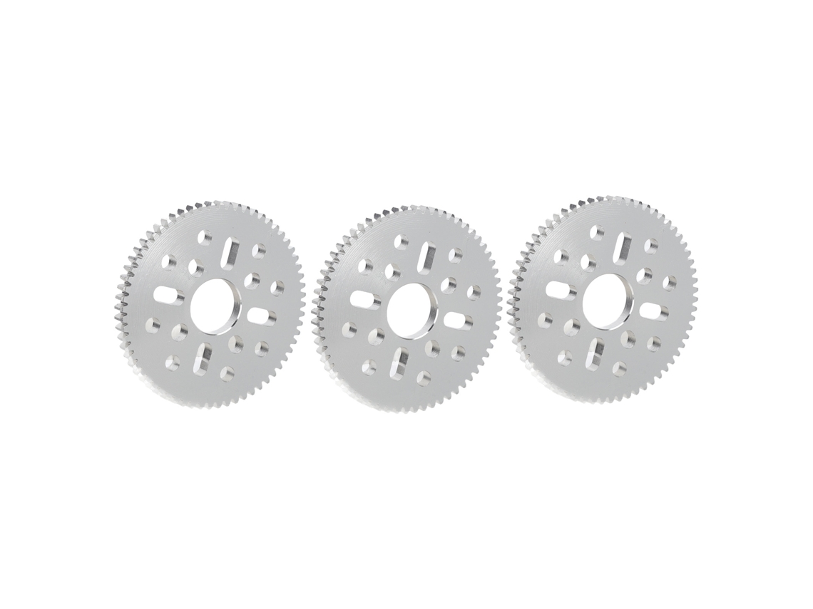 Engranaje Recto De Aluminio, Módulo 0.8, 4 Orificios Largos, 12 Dientes Redondos, Orificio Central De 14 Mm, 4 Mm De Espesor, 3 Piezas.