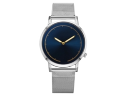 Reloj De Pulsera Unisex Informal De Moda Con Correa De Aleación Y Movimiento De Cuarzo (plateado Y Azul)