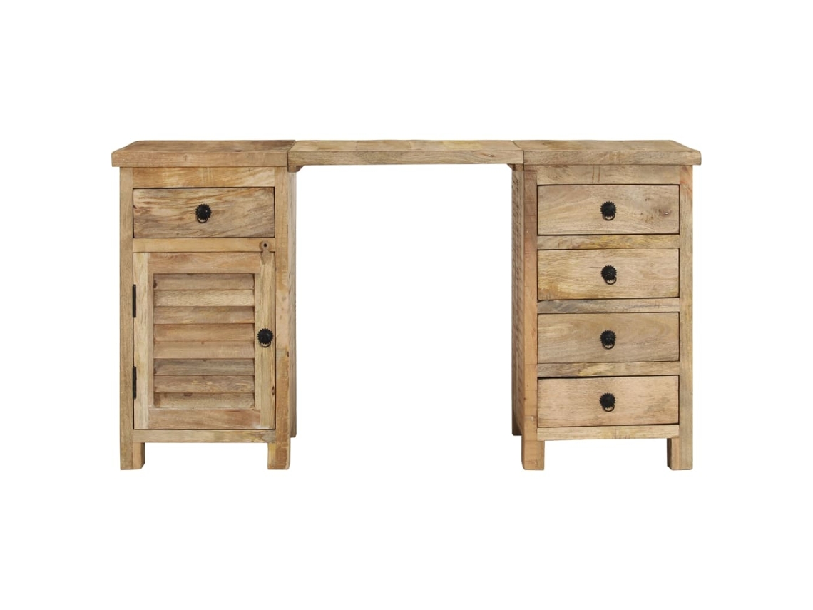 Maison Exclusive - Escritorio Con Pedestal Madera Maciza De Mango 140x50x77 Cm