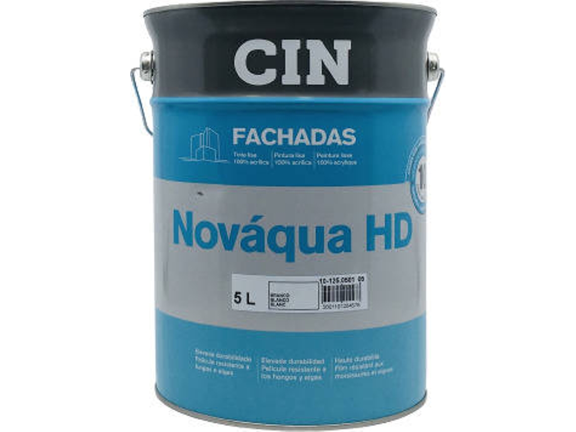 Pintura Nováqua HD Acuosa Lisa y Mate CIN Acrílico (Blanco - 5 L)