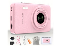 Cámara digital Gertiz HD de 1080p con zoom digital de 16x y pantalla LCD rosa de 2,4 pulgadas