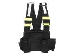 Bolsa Para Rádio Walkie Talkie De Peito Ajustável Com Correias De Ombro Verde Fluorescente Universal