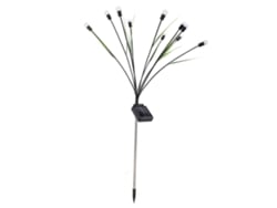2026-luces De Luciérnagas Solares Led 800mah Ip65 Impermeables Para Jardín Navideño Boda 10 Cabezas Varilla Negra Con Hojas Luz Cálida Blanca