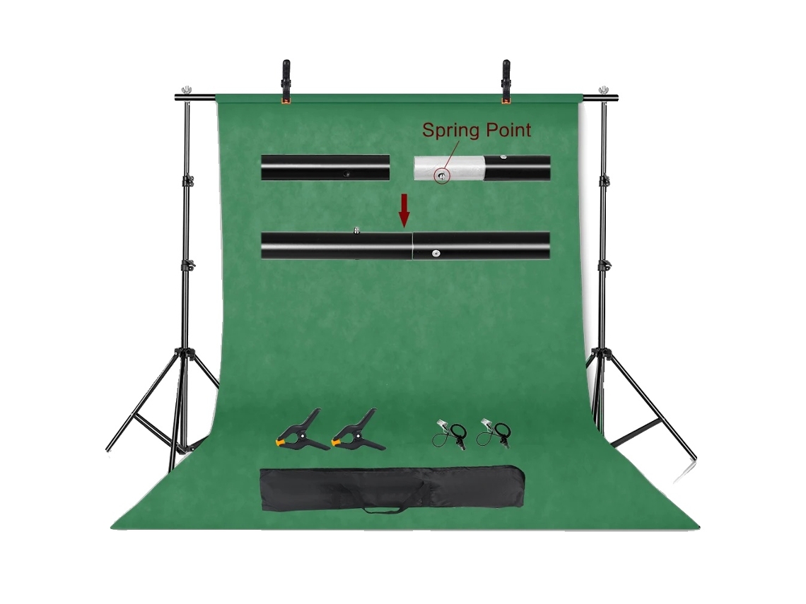 Kit de soporte para fondo de fotografía, barra transversal ajustable, uso multifuncional, verde normal, 2000 x 3000 OEM