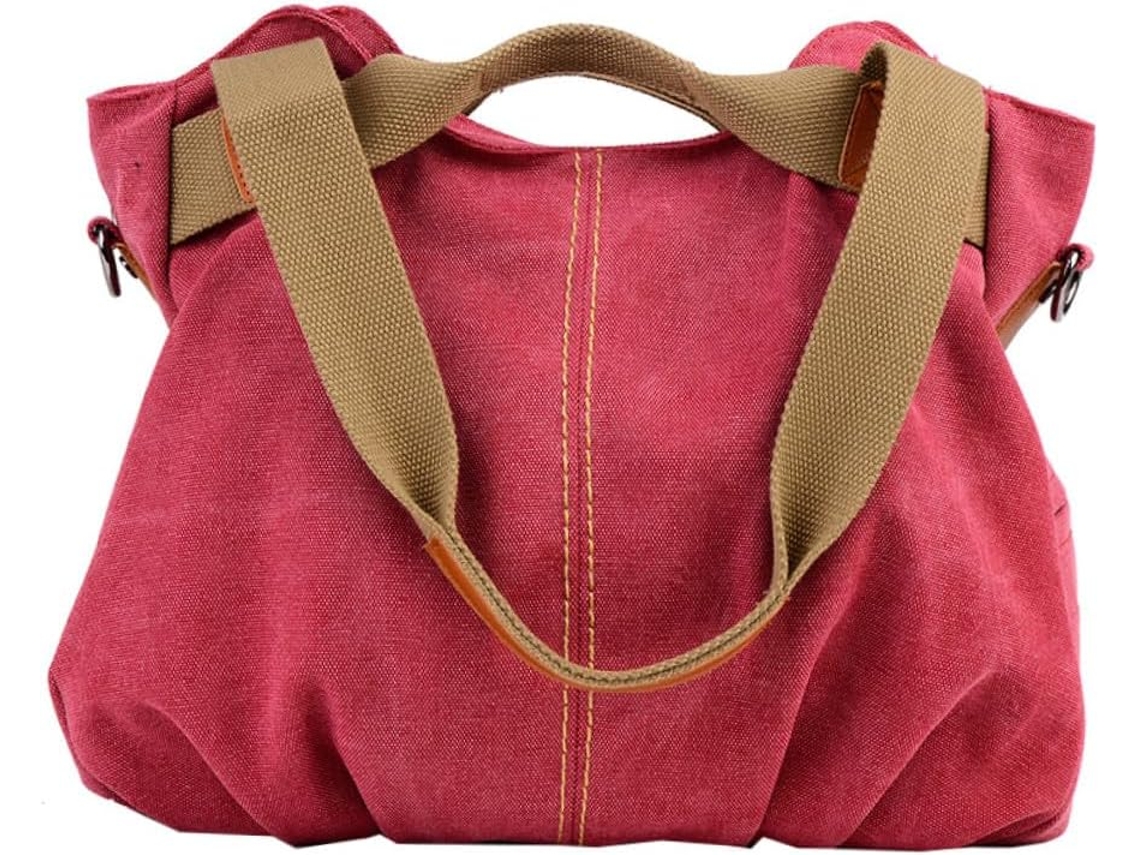 Bolso De Mano Liso De Lona Para Mujer, Bolso De Hombro, Bolso Tote, Gran Capacidad Para Ir De Compras.