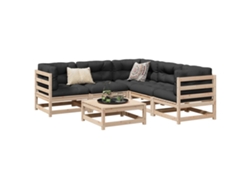 Conjunto de sofás de jardín de 6 piezas DKD Home Decor en madera maciza de pino