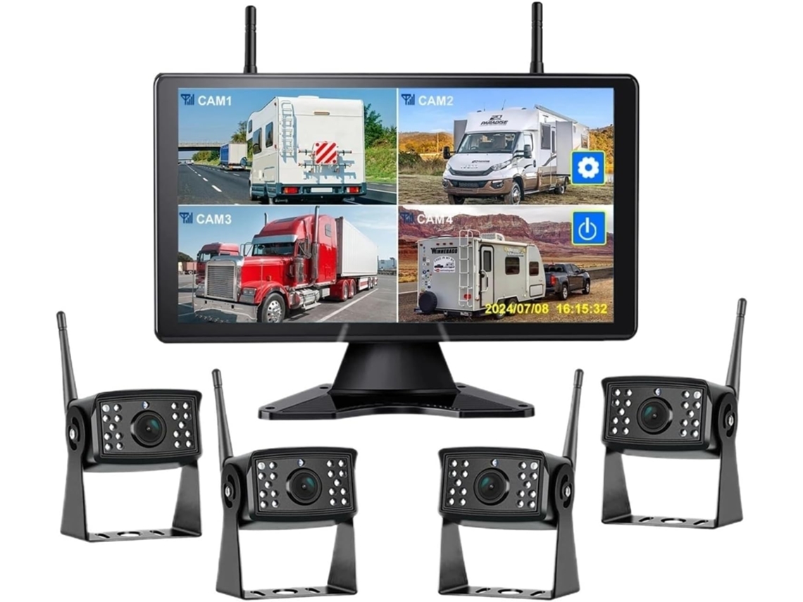 Monitor Digital Inalámbrico De Punto Ciego De 10 Pulgadas, Con Pantalla Táctil Y Cámara.