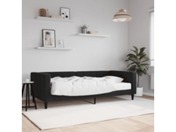 Sofá Cama Con Colchón Terciopelo Negro 90x190 Cm