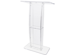 Atril acrílico Succebuy para conferencias, podio de presentación de 120 cm con estante