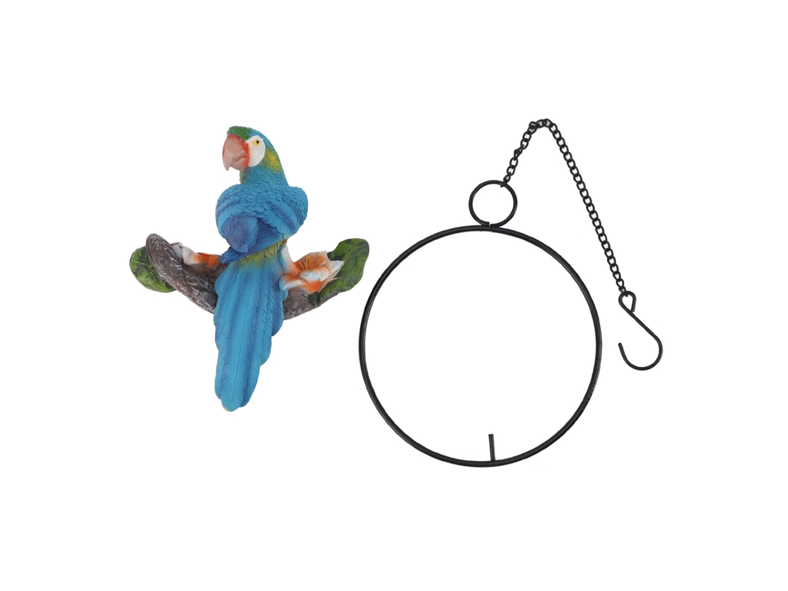 Adorno Colgante De Loro En Resina, Decorativo Para Jardín, Patio, Balcón, Regalo, Azul Y Amarillo.