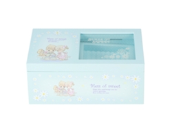 Caja de espejo musical Baok con figura giratoria para joyas, regalo de cumpleaños para niñas, azul