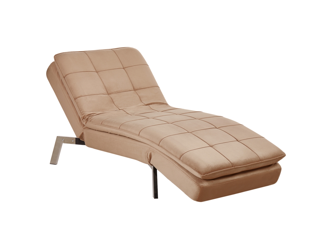 Chaise longue BELIANI Loiret de Terciopelo Marrón 179x76x93