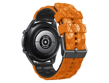 Correa de Silicona textura de fútbol 22mm dos colores para Samsung Galaxy Watch 3 45mm/Huawei Watch GT3 Pro 46mm - naranja/negro