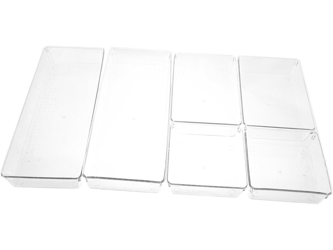 Juego De 6 Separadores De Cajones De Plástico Que Ahorran Espacio Para Cocina, Baño Y Oficina.