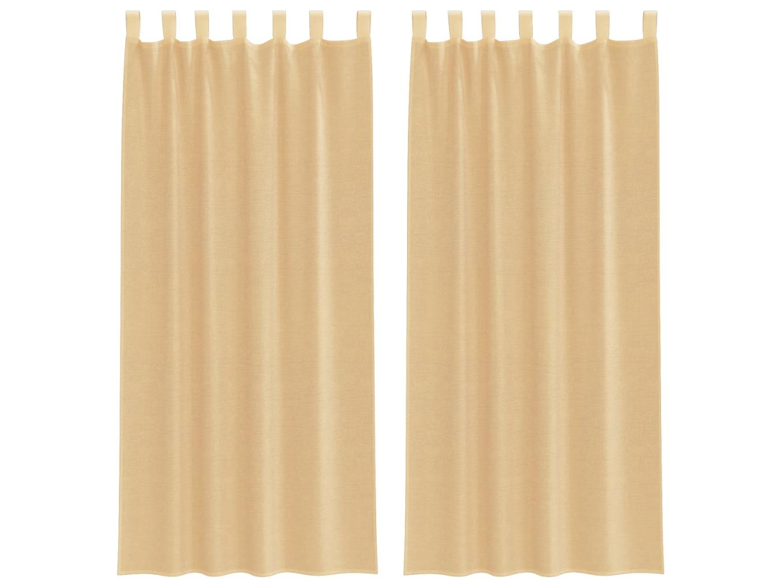 Maison Exclusive - Cortinas De Gasa Con Bolsillos Para Varillas 2 Uds. Arena
