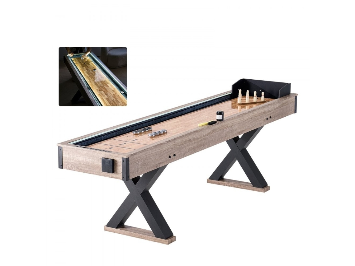 Mesa de juego de tejo y bolos 2 en 1 de 274 cm con LED Tekmaquinas