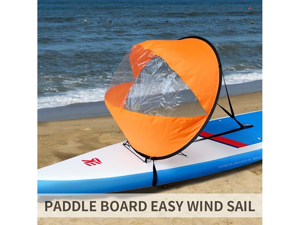 Orangekoetsu Kit Vela Remo Kayak Tabla Desplegable Navegación Viento Ventana Transparente Accesorios