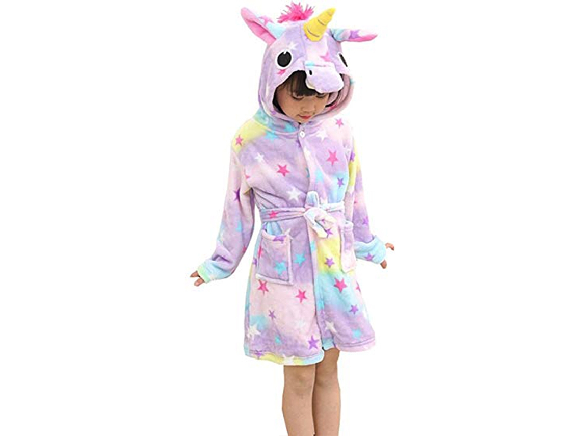 Bata De Franela Con Capucha Para Niños, Pijama Infantil Con Dibujos Animados, Suave, Lavable A Máquina.