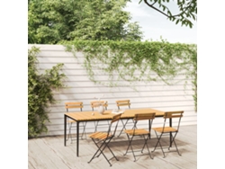 Sillas de jardín plegables DKD Home Decor de 6 piezas, acero y madera maciza de acacia