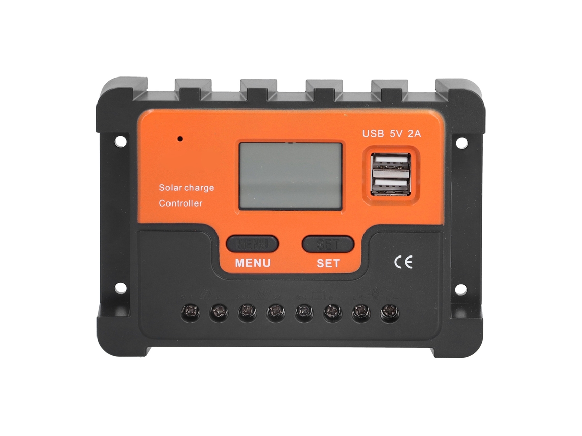 Controlador solar DBS12, regulador PWM de 3 etapas, pantalla LCD, 12 V/24 V, 10 A, ABS