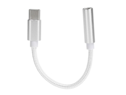Adaptador De Audio Usb C A 3.5mm Para Auriculares Letv/xiaomi Cable Trenzado Blanco