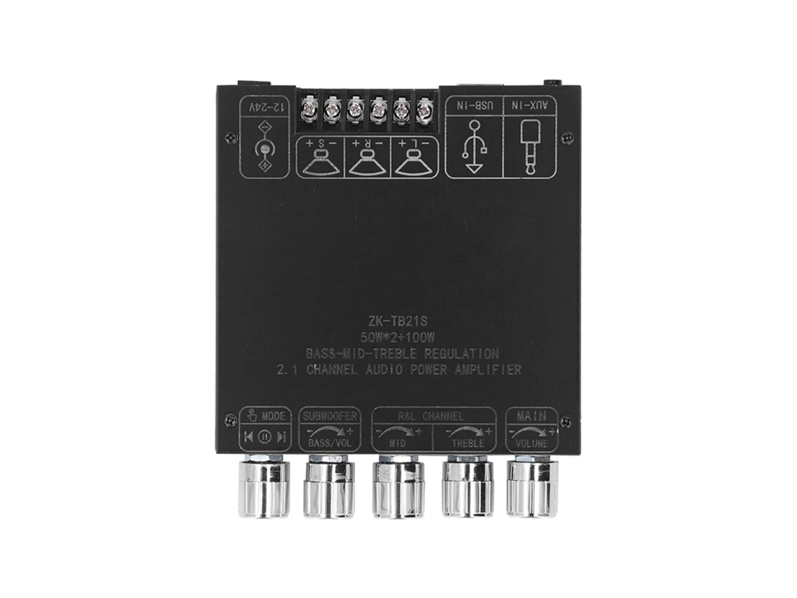 2026velora-placa Amplificador Bluetooth 2.1 Canales 50w 50w 100w Subwoofer Control Graves/agudos Dc12-24v