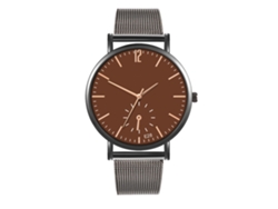Reloj De Pulsera Para Parejas, Estilo Casual Y Moderno, Correa De Malla, Movimiento De Cuarzo, Marrón/negro.
