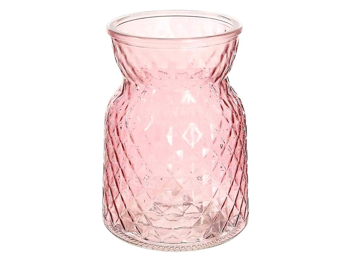1 jarrón de cristal rosa. ALLINLESS
