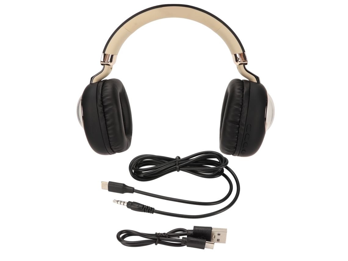 Auriculares Bluetooth Para Juegos Con Luz Led, Estéreo Inalámbricos Y Con Cable, Para Juegos, Películas Y Música, Color Negro.