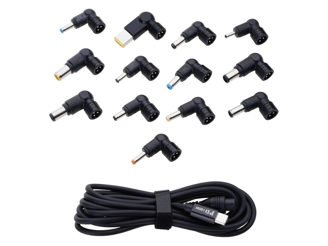 Paquete De 3 Cables De 20 V 5 A 100 W Con 13 Adaptadores, Pines Pd Rápidos Para Portátiles Y