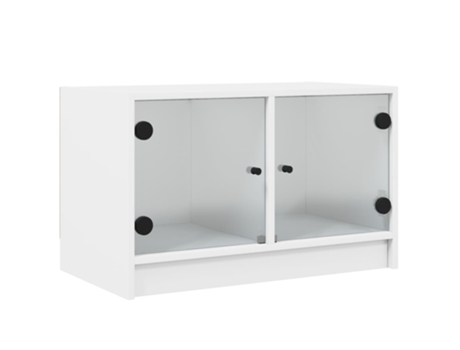 Mueble de TV con puertas de vidrio blanco VIDAXL (68x37x42 cm)