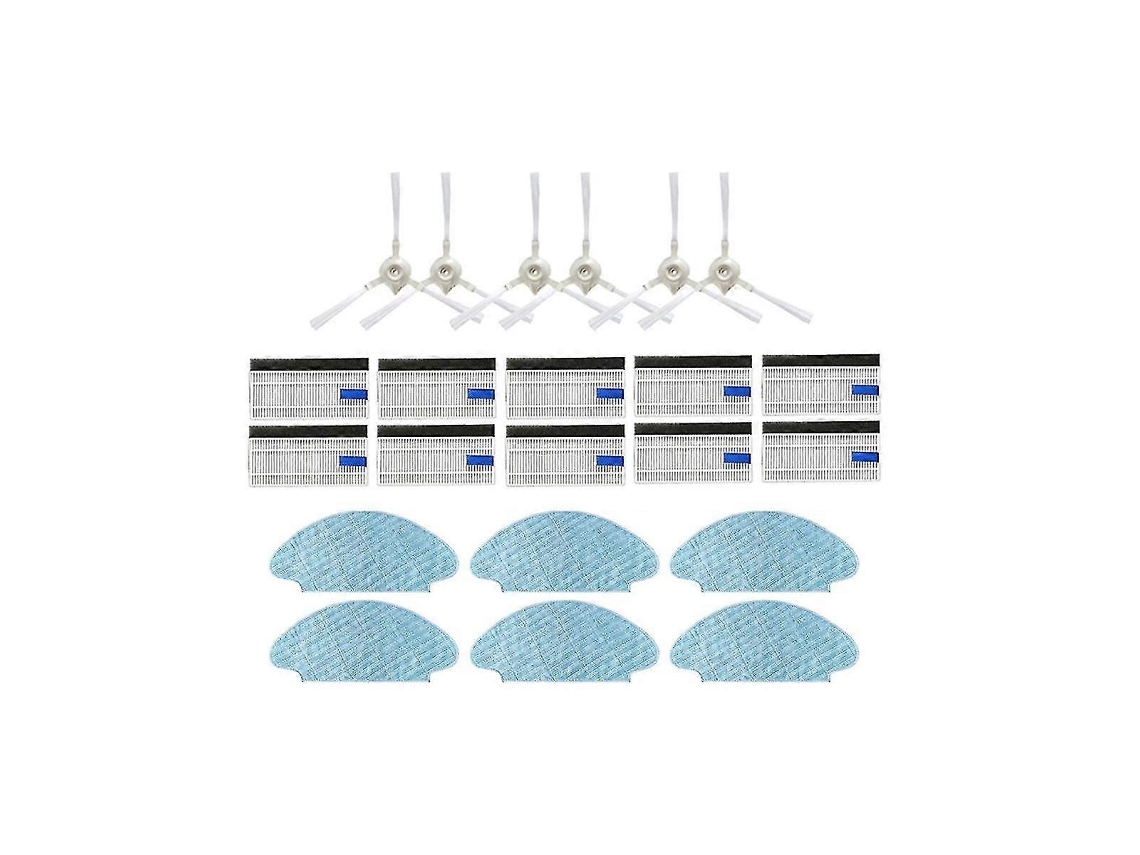 Para robot aspirador Q/p10 A7400rr: cepillo lateral principal, filtro HEPA, mopa, bolsa para polvo y repuestos.