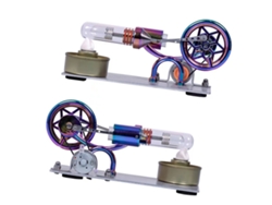 Modelo De Motor Stirling De Aire Caliente Con Volante De Inercia En Forma De Estrella De Seis Puntas Y Lámpara Led Para Experimentos Educativos.