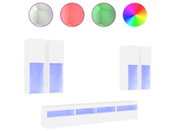 Maison Exclusive - Muebles De Tv De Pared Con Luces Led 7 Piezas Blanco