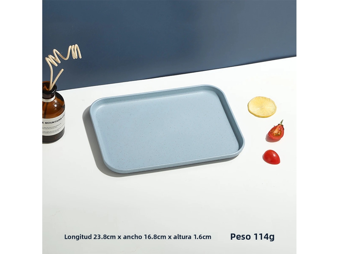 (azul S) Bandeja De Plástico Rectangular Para Restaurantes Y Hogares, Utilizada Para Contener Té Y Vasos.