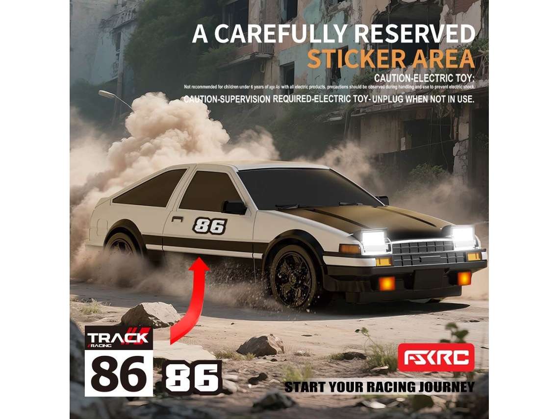Brancohb Toys Rp1801 1809 Rtr 1/18 2.4g 4wd Drift Rc Esp Giroscopio Luz LED Proporcional Alta Velocidad Regalo Niños MDUG